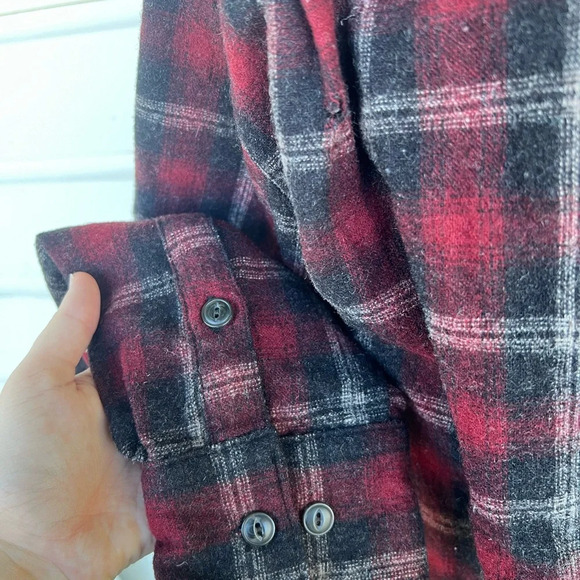 Woolrich Men’s 100% Wool Plaid Heavyweight Warm Flannel Size Large - Picture 6 of 7